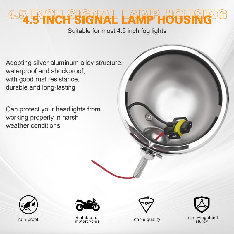 SKTYANTS 4.5 inch Housing Bracket Mount Ring bucket For Fog Passing Light Lamp Motorcycle Touring Electra(Chrome) - Image 2